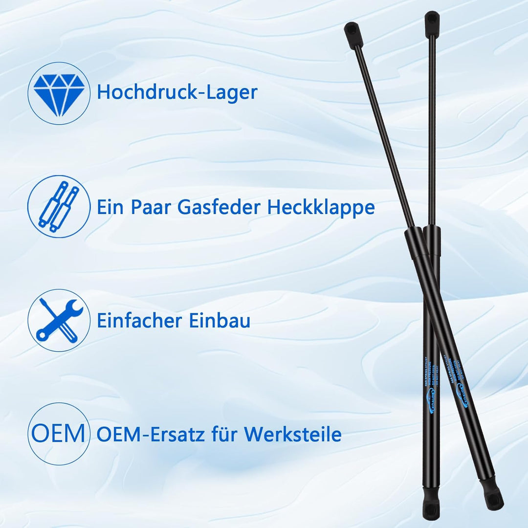 2Pcs Gasfeder Heckklappendämpfer für VW Polo 6R 6C 1.2L Schrägheck 2011-2014, für VW Polo 6R 1.2L-2.