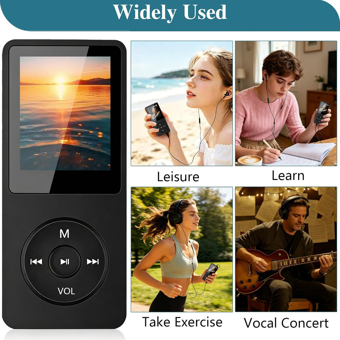 MP3 Player Bluetooth 5.3 mit 64 GB Speicher, tragbarer Musik Player mit Lautsprecher, HiFi MP3 Playe