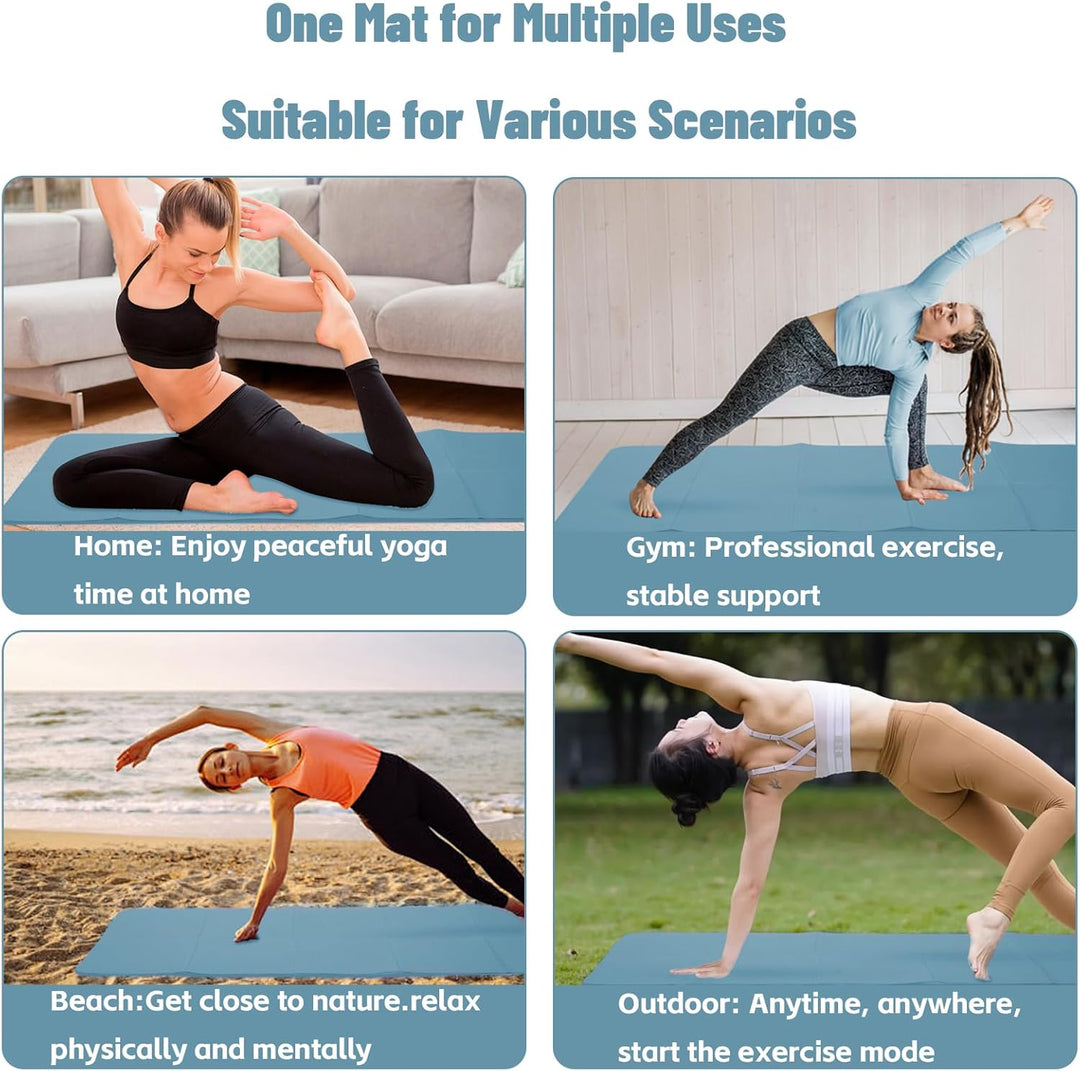 Foldable Yoga Mat - TPE Exercise Pilates Mat - 183 x 61 cm, 5 mm Dick, Sport Matte für Pilates, Gymn