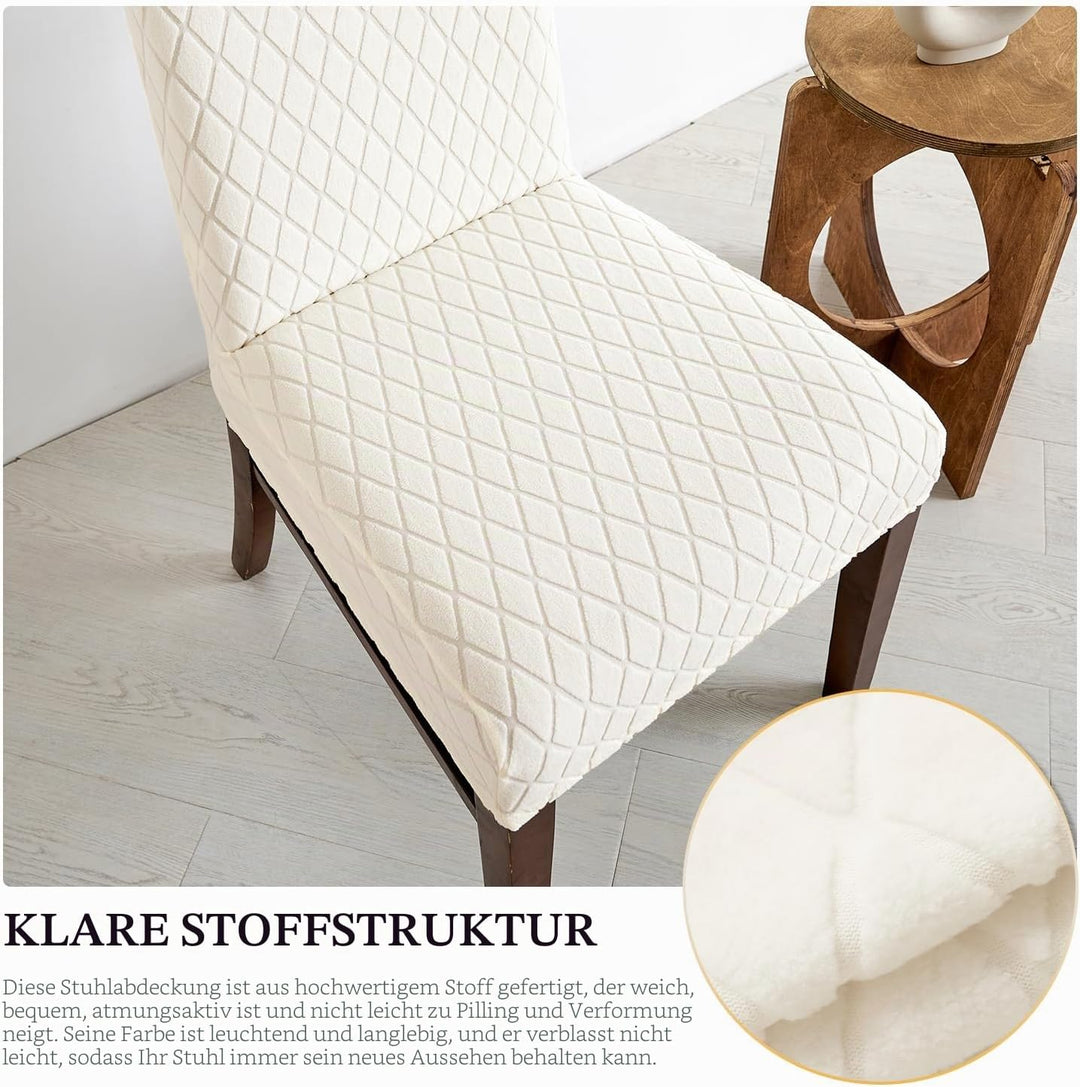 LANSHENG Stuhlhussen 4er Set, Universal Esszimmerstühle Stuhlbezug, Abnehmbar Waschbar Stuhlhussen f
