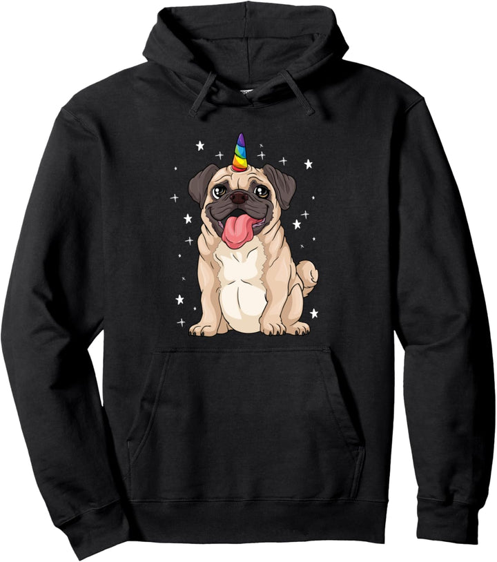 Mops Einhorn Pugicorn Mopsbesitzer lustiger Mops Pullover Hoodie