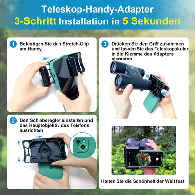 APEXEL Universal Spektiv Handy Adapter,Kompatibel mit Fernglas Binokulares Monokular Spektiv und Mik