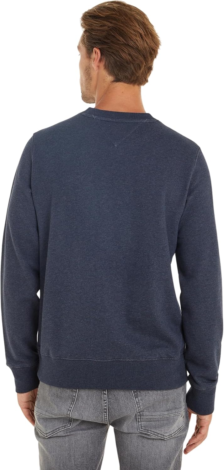 Tommy Hilfiger Herren Sweatshirt ohne Kapuze S Blau (Desert Sky Heather), S Blau (Desert Sky Heather
