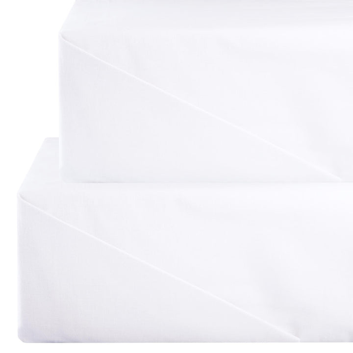 aqua-textil Superior Bettlaken ohne Spanngummi Doppelpack 150 x 250 cm weiss Baumwolle leichte Somme