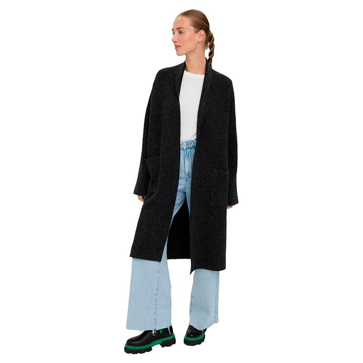 VERO MODA Damen Vmcody Ls Coatigan Ga Noos Strickjacke XS Dark Grey Melange, XS Dark Grey Melange