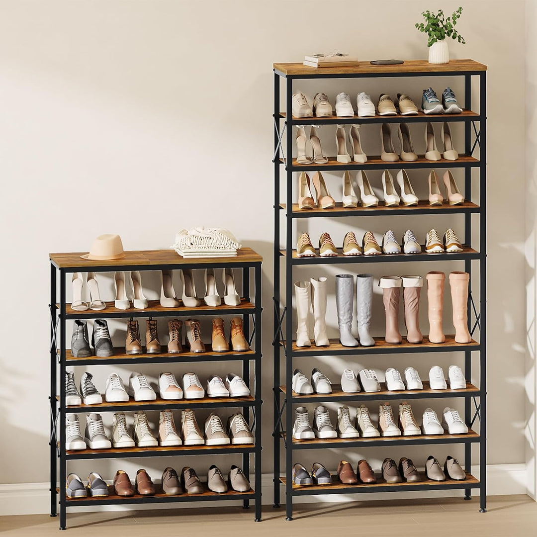 YATINEY 10-stufiges Schuhregal für Eingangsbereich, Schuhhalter, Schuhorganizer für 30-40 Paar Schuh