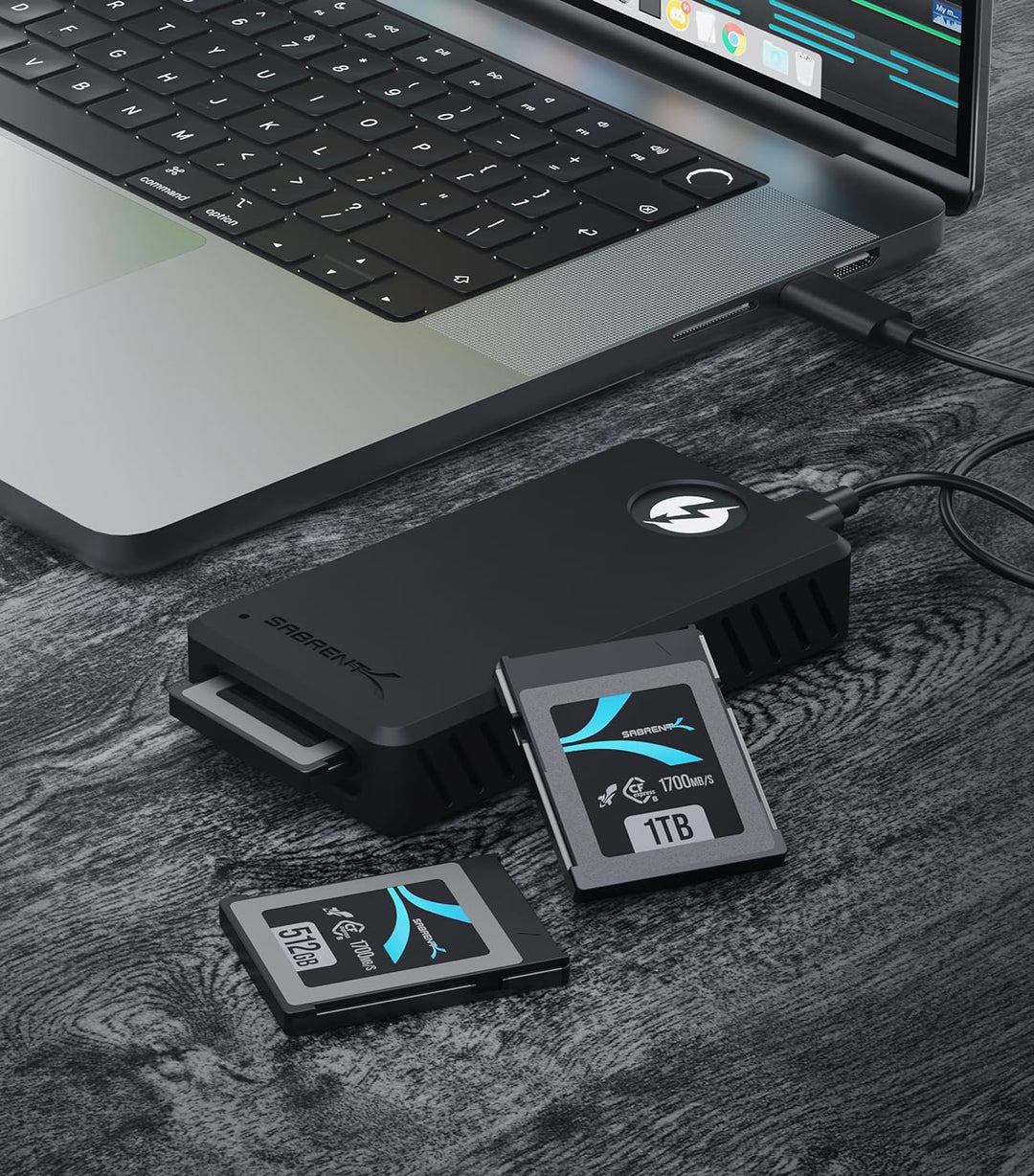 SABRENT Thunderbolt CFexpress Typ B Kartenleser, USB 3.2 GEN 2 1500MBps Externe Kartenlesegeräte (CR