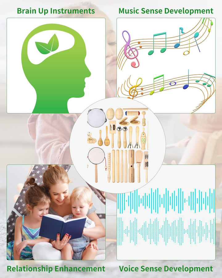 JOFLVA Musikinstrumente Für Kinder, 29 PCS Musikinstrumente Musical Instruments Set, Kinderspielzeug