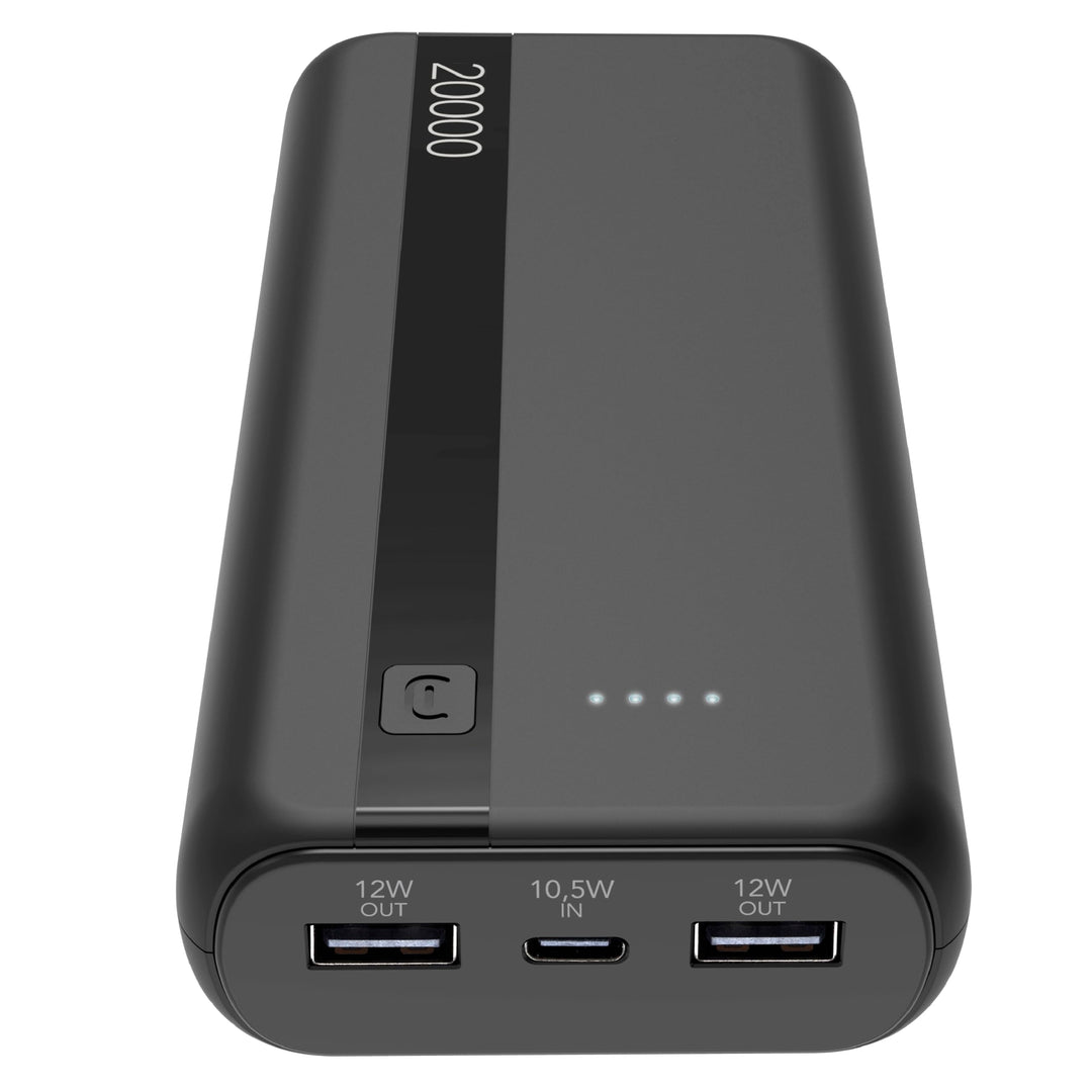Cellularline - Power Bank 20000 - Kapazität: 20.000mAh - Input: 1xUSB-C 10.5W - Output: 1xUSB 12W -