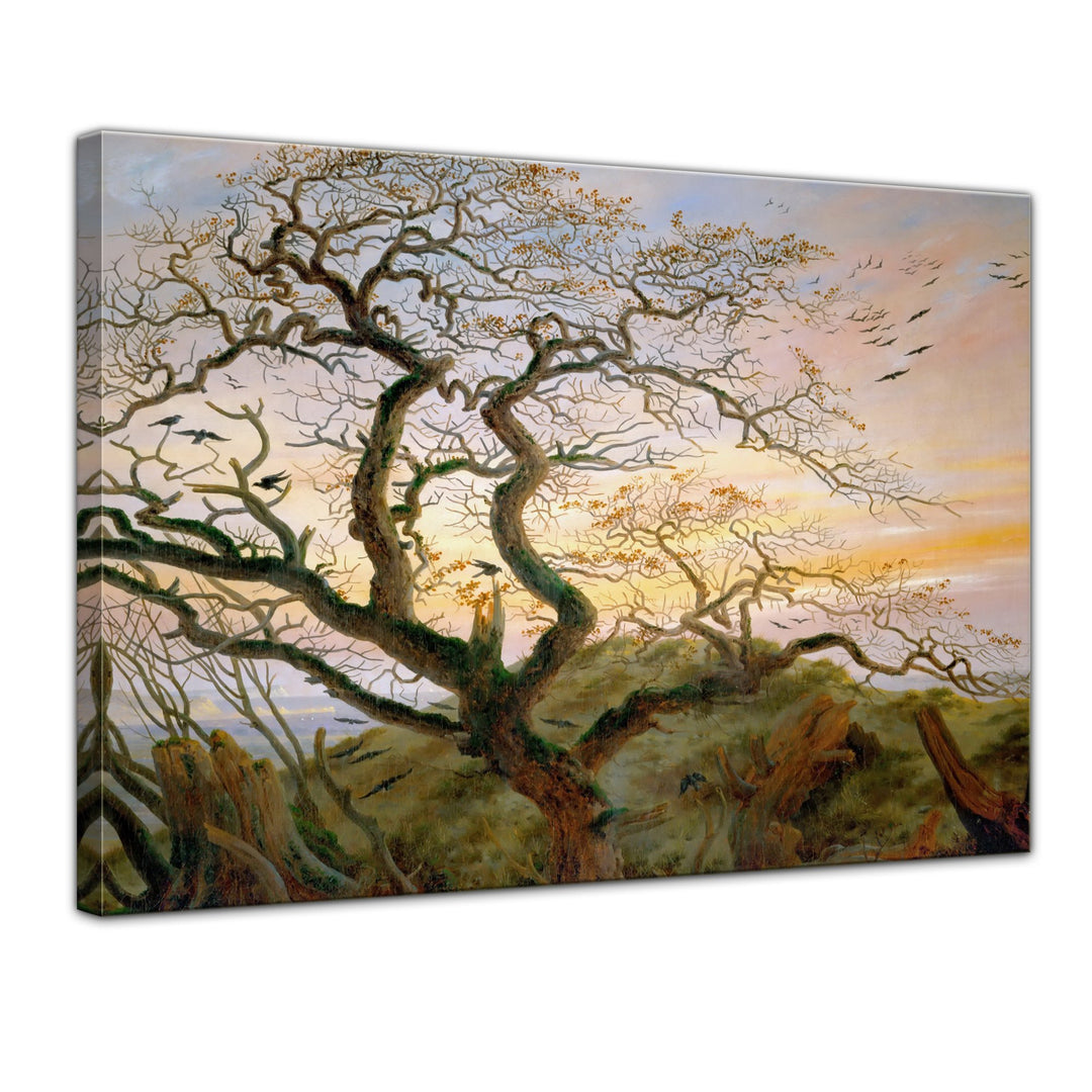 Bilderdepot24 Bild auf Leinwand | Caspar David Friedrich Der Baum der Krähen in 70x50 cm als Wandbil