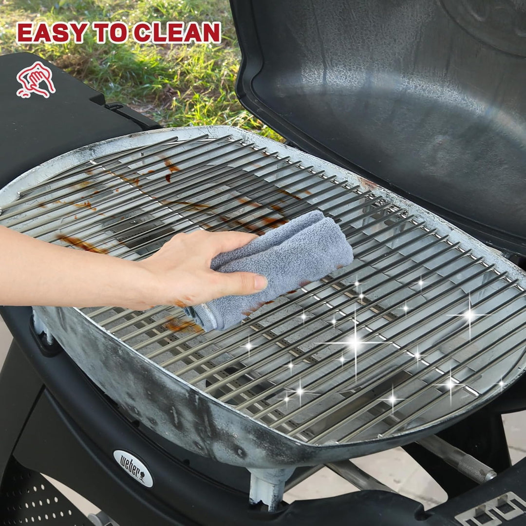 7646 Stainless Steel Cooking Grates for Weber Q300, Q320, Q3000, Q3200 Series, 63.5 x 45.2 cm Replac