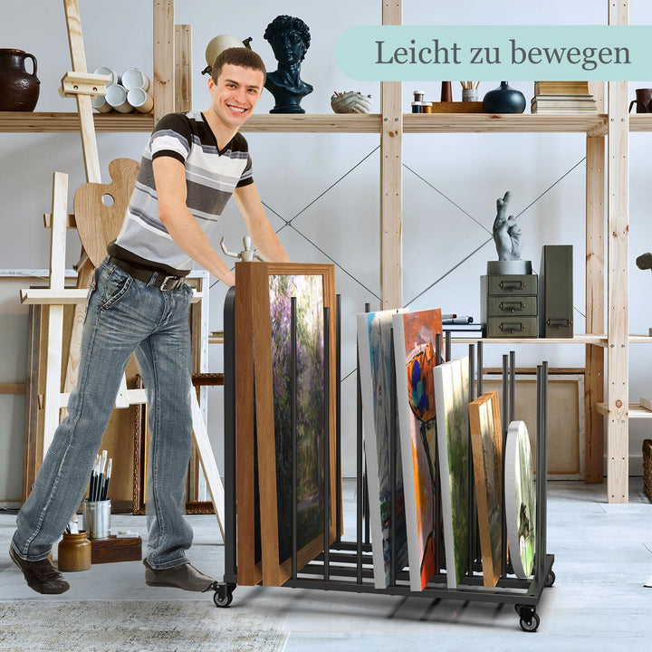 uyoyous Mobile Kunst-Trockengestell 80×83×45cm Trockengestell für Kunst Einstellbares Intervall Kuns
