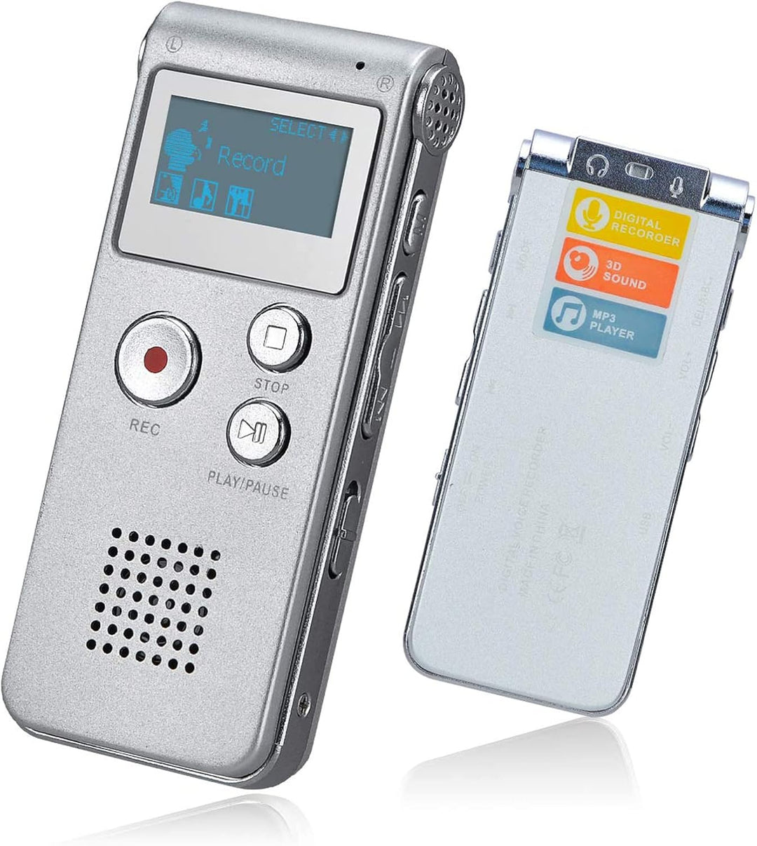 Lychee 8GB LCD Bildschirm Digitales Diktiergerät Aufnahmegerät Sprachaufnahme Audiorekorder Voice Re