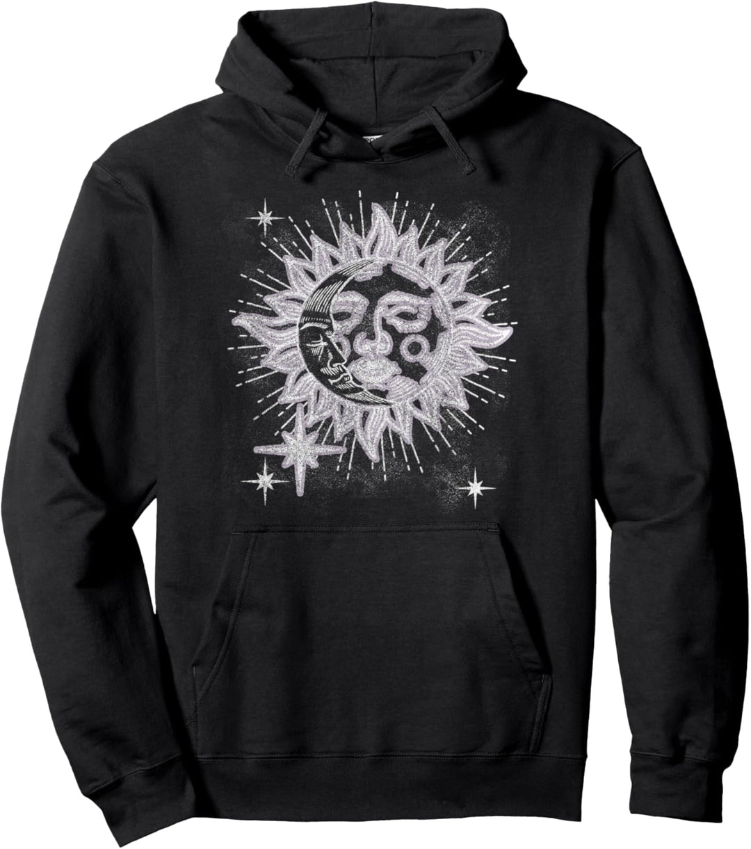 Trendy Textured Celestial Pullover Hoodie