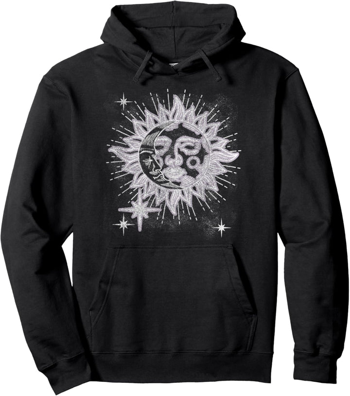 Trendy Textured Celestial Pullover Hoodie