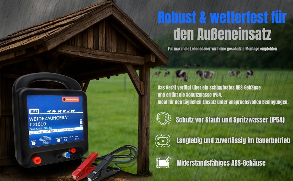 Weidezaungerät 12 Volt 12 V Solar Weidezaun Weidegerät Elektrozaungerät 2,5 Joule