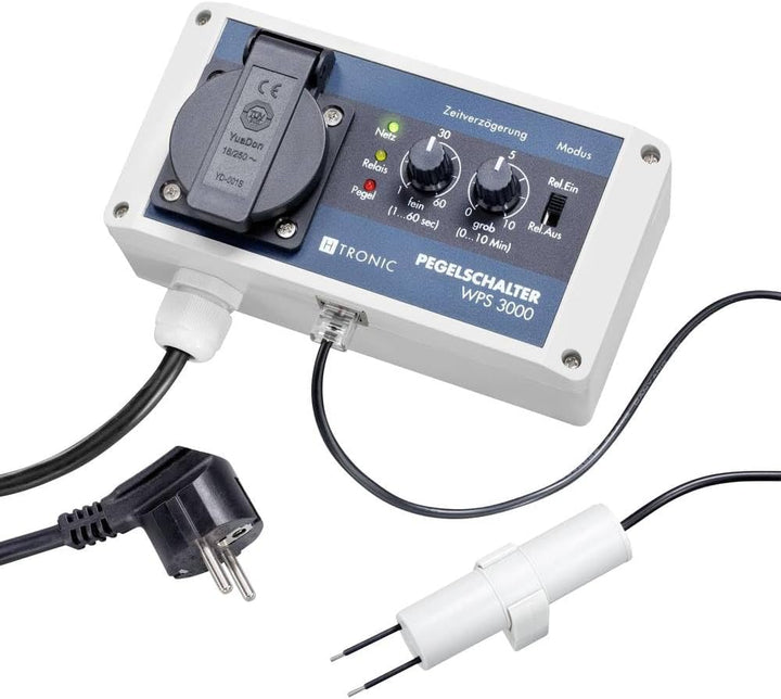 H-Tronic WPS 3000 Wasserpegelschalter mit Wassersensor und 10m Sensorkabel 3000W Wassermelder
