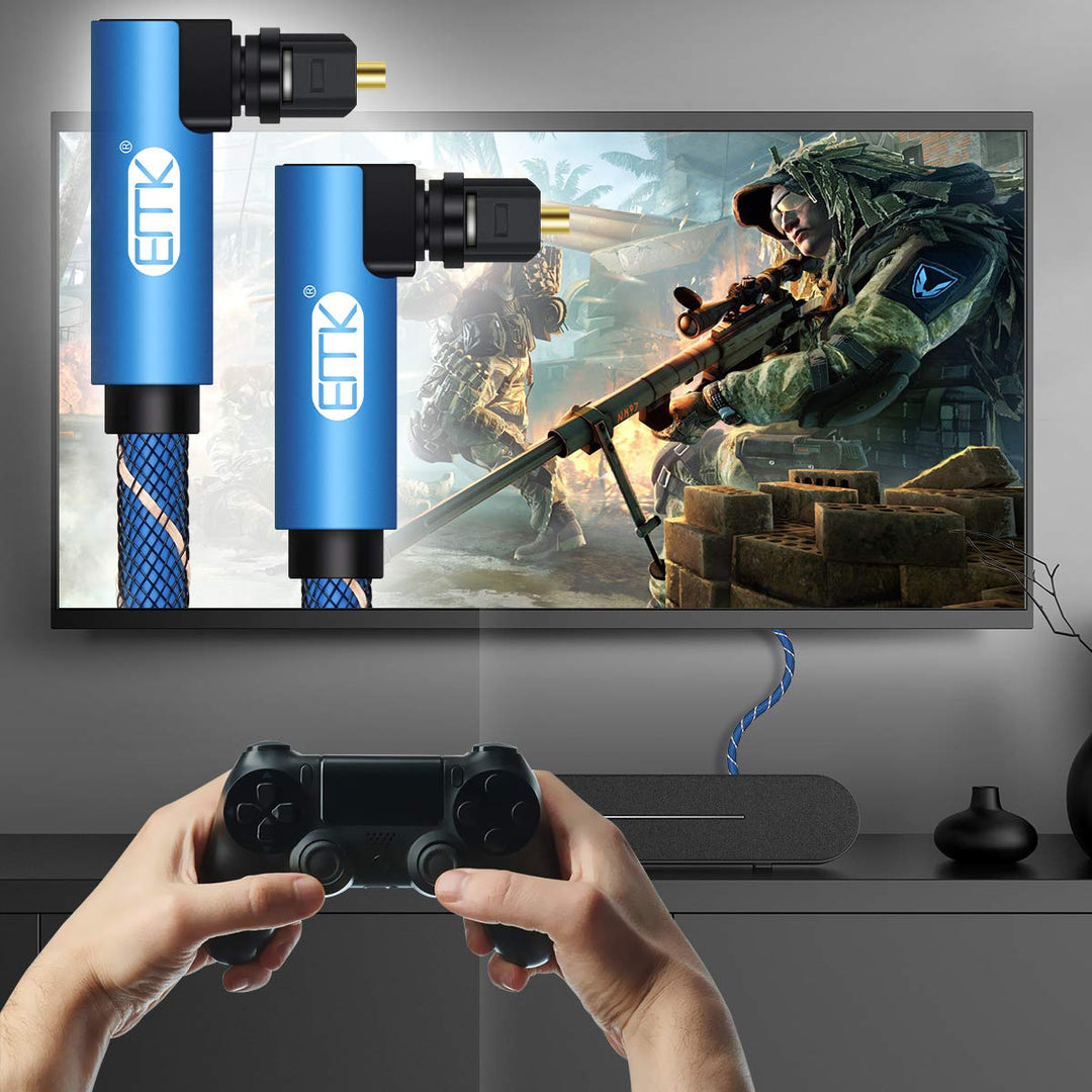 EMK 90 Grad Optisches kabel Dual Rechteck winkel Optisches Audiokabel Winkel Toslink Kabel Digitales