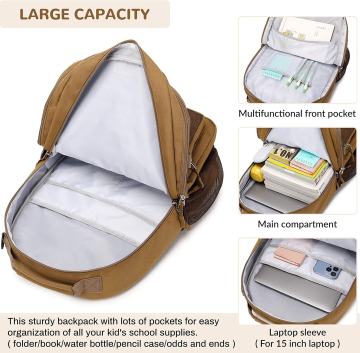 Lohol Big School Backpack College Büchertasche für Teenager Studenten, Multi Pockets Wasserdicht Cas