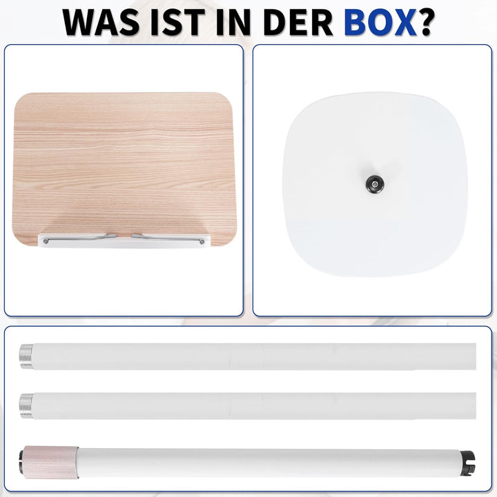 OUUTMEE Lesebuchständer, anhebbarer Beistelltisch, Winkelverstellung, Metallstruktur, Laptop, Kochbu
