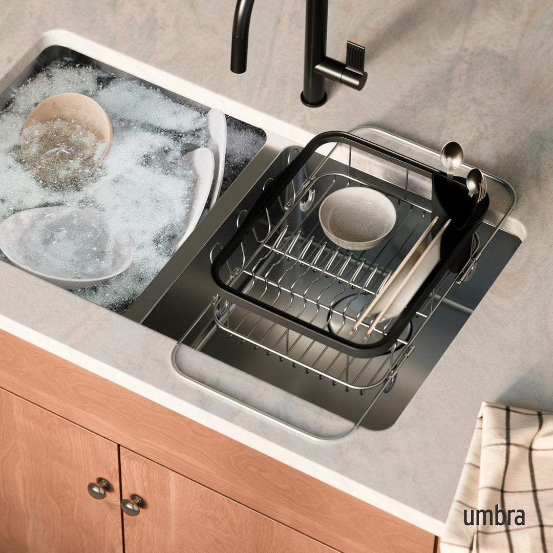 Umbra Multi-Use Dish Rack Black Sinkin multifunktionaler Geschirrständer Schwarz/Nickel, Metall, Gro