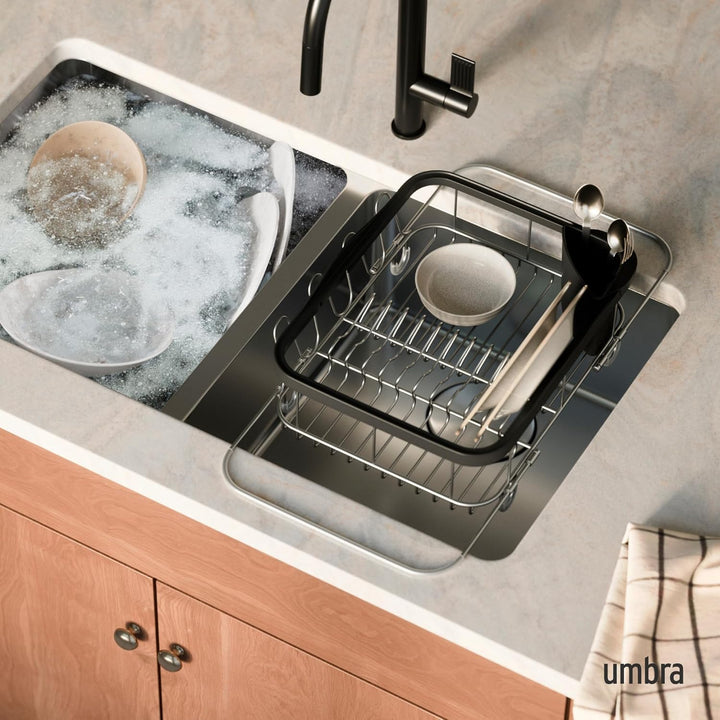 Umbra Multi-Use Dish Rack Black Sinkin multifunktionaler Geschirrständer Schwarz/Nickel, Metall, Gro
