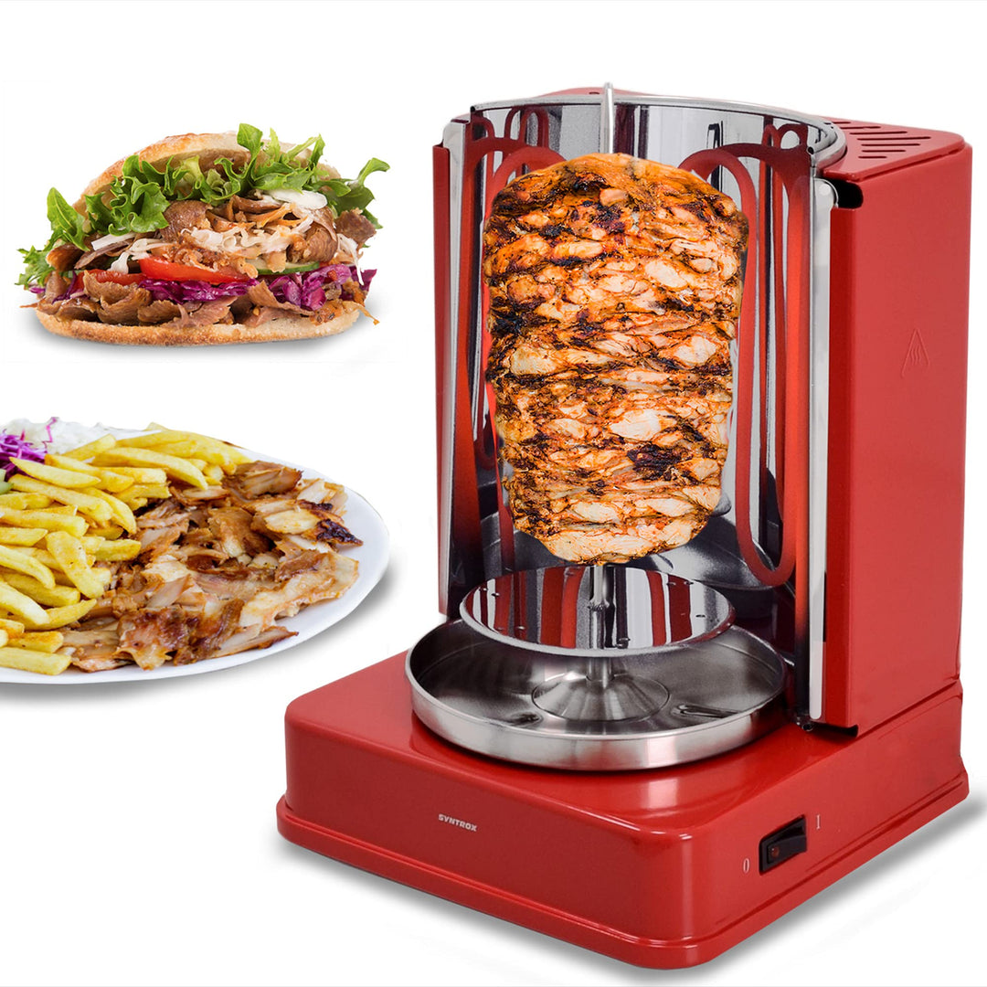 Syntrox Germany Vertikal-Multigrill Dönergrill Gyrosgrill Schaschlikgrill Rotisserie Hähnchengrill R