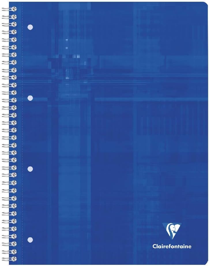 Clairefontaine 8251C - Packung mit 5 Collegeblöcken DIN A4+ mit Ringbuchlochung, 4-fach gelocht, 80