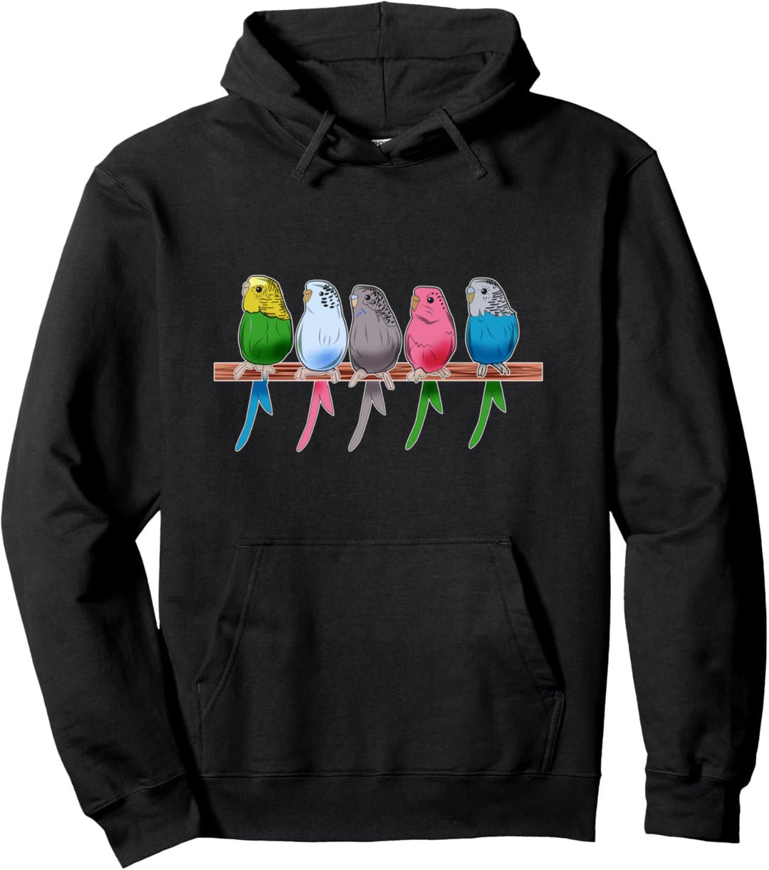 Wellensittich Grafik Sittiche Vogel Haustier Welli Geschenk Pullover Hoodie