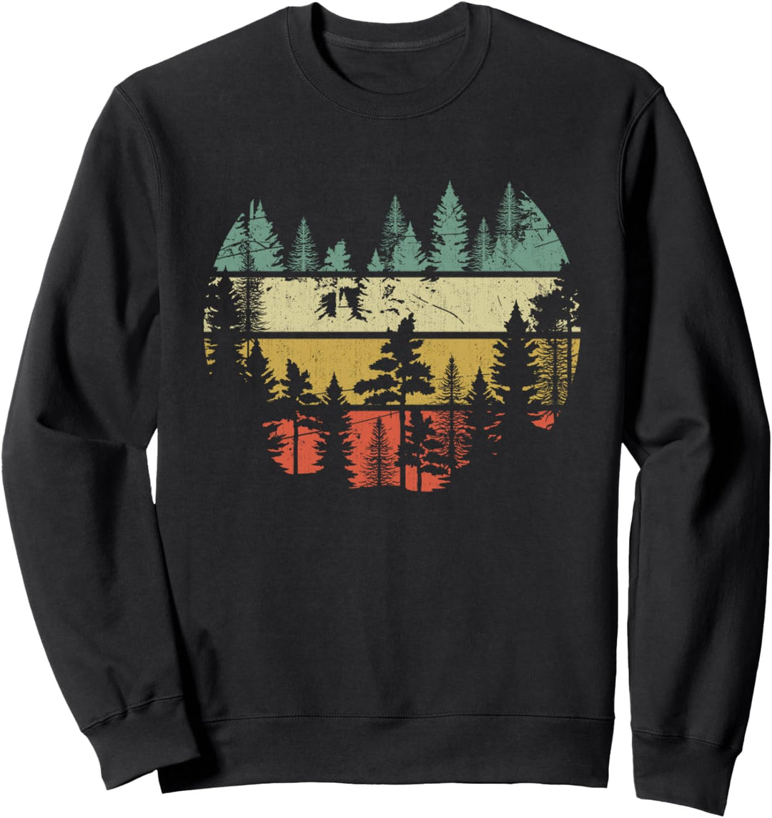 Waldlichtung Outdoor Natur Bäume Retro Wald Sweatshirt
