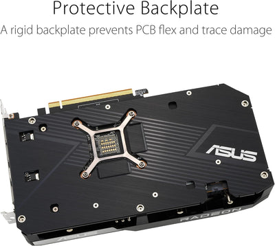 ASUS Dual AMD Radeon RX6600XT OC Edition Gaming Grafikkarte (8GB GDDR6 Speicher, PCIe 4.0, 1x HDMI 2