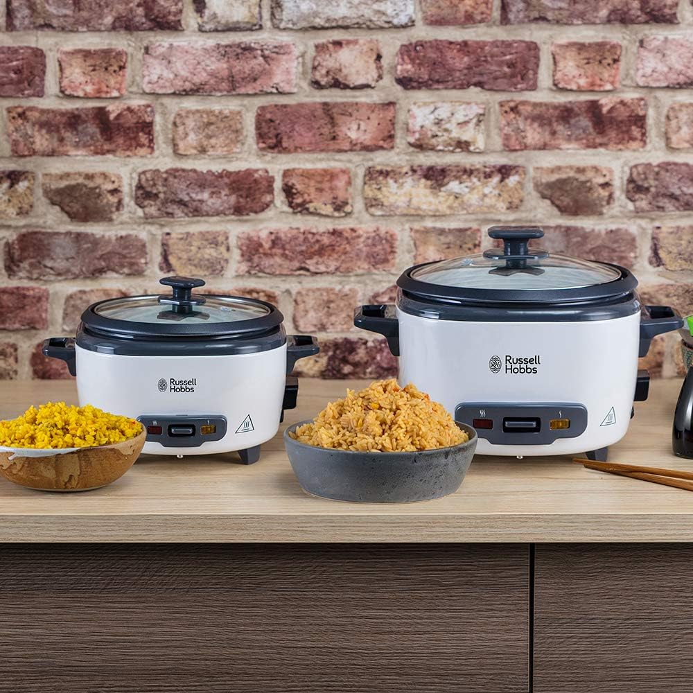 Russell Hobbs 27040 Grosser Reiskocher - bis zu 14 Portionen mit Dampfkorb, Messbecher und Löffel in
