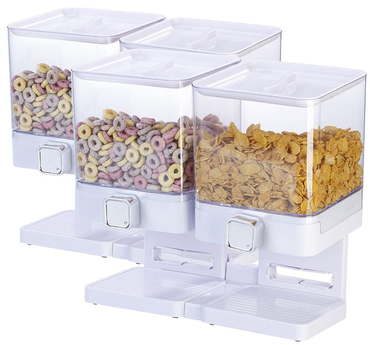 Rosenstein & Söhne Vorratsdose mit Deckel: 2er-Set Doppel-Spender für Snacks, je 33,5 x 30,5 x 16,5