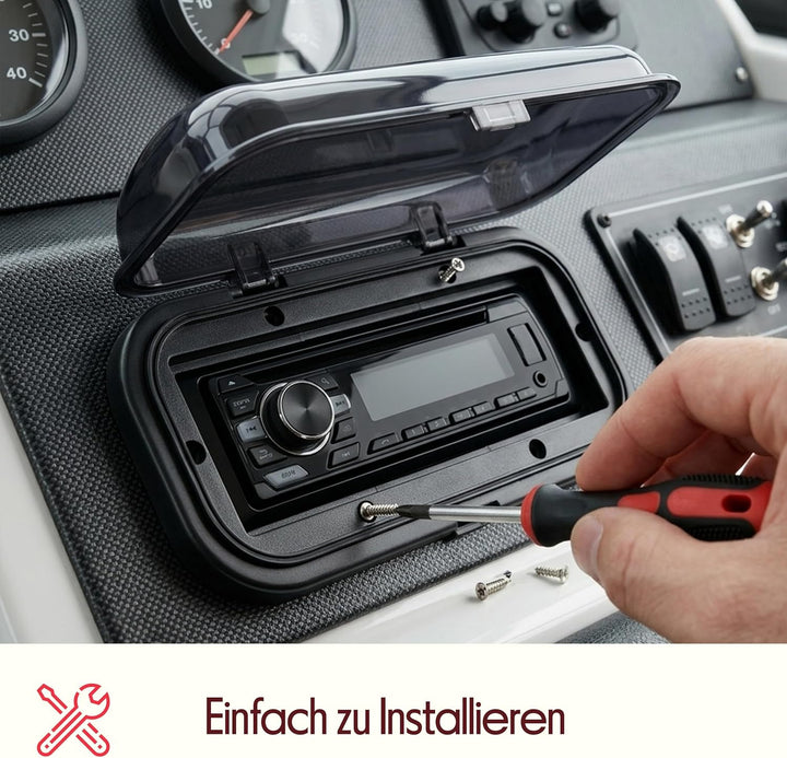 Pyle PLMRCB1 Schutzabdeckung für Radios (wasserdicht, für Boote geeignet) Schwarz, Schwarz