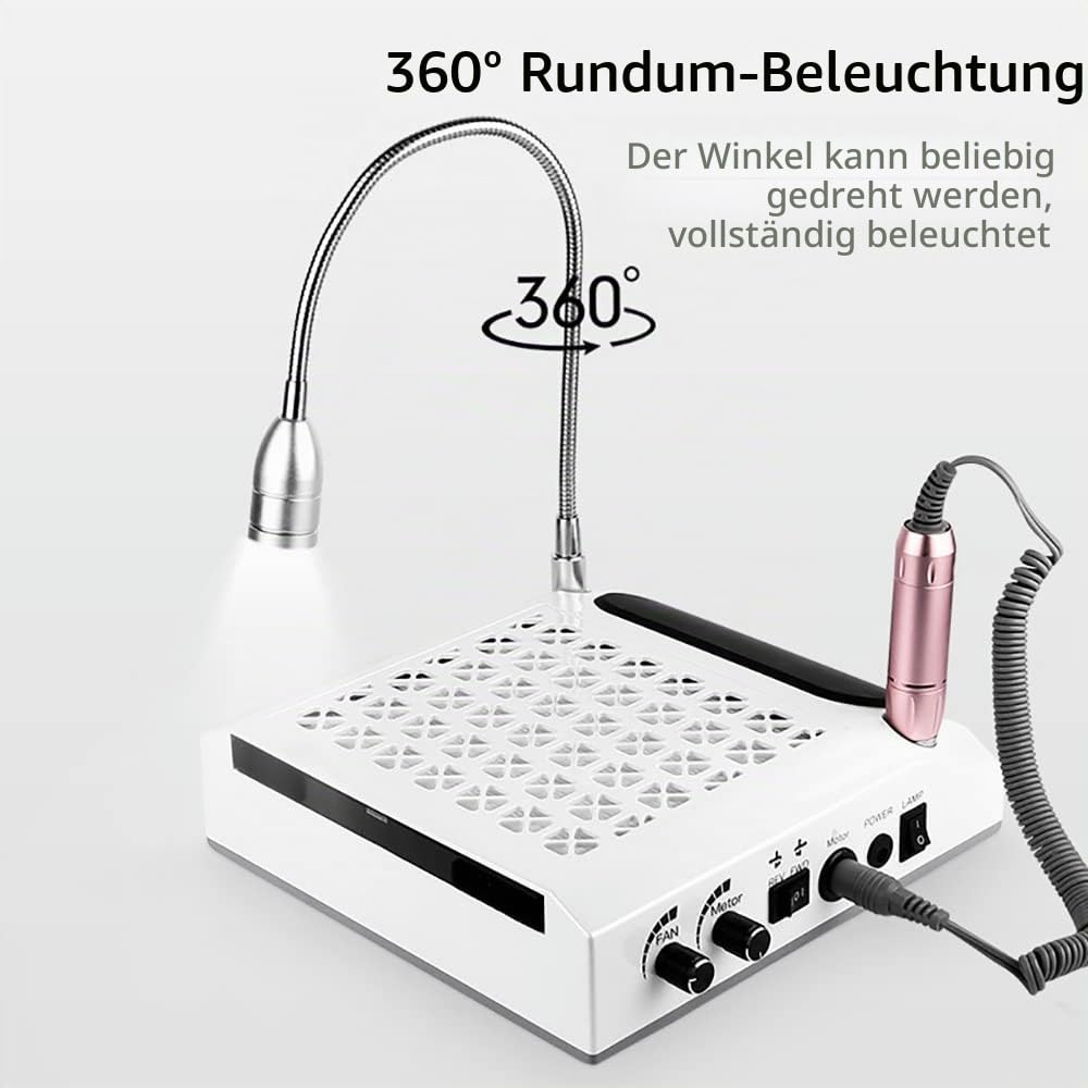 4 in 1 Staubabsaugung Nagelstudio &amp; Zuhause mit Nagelfräser 4300 U/min 23×23×7cm Elektrisch Nagelsta