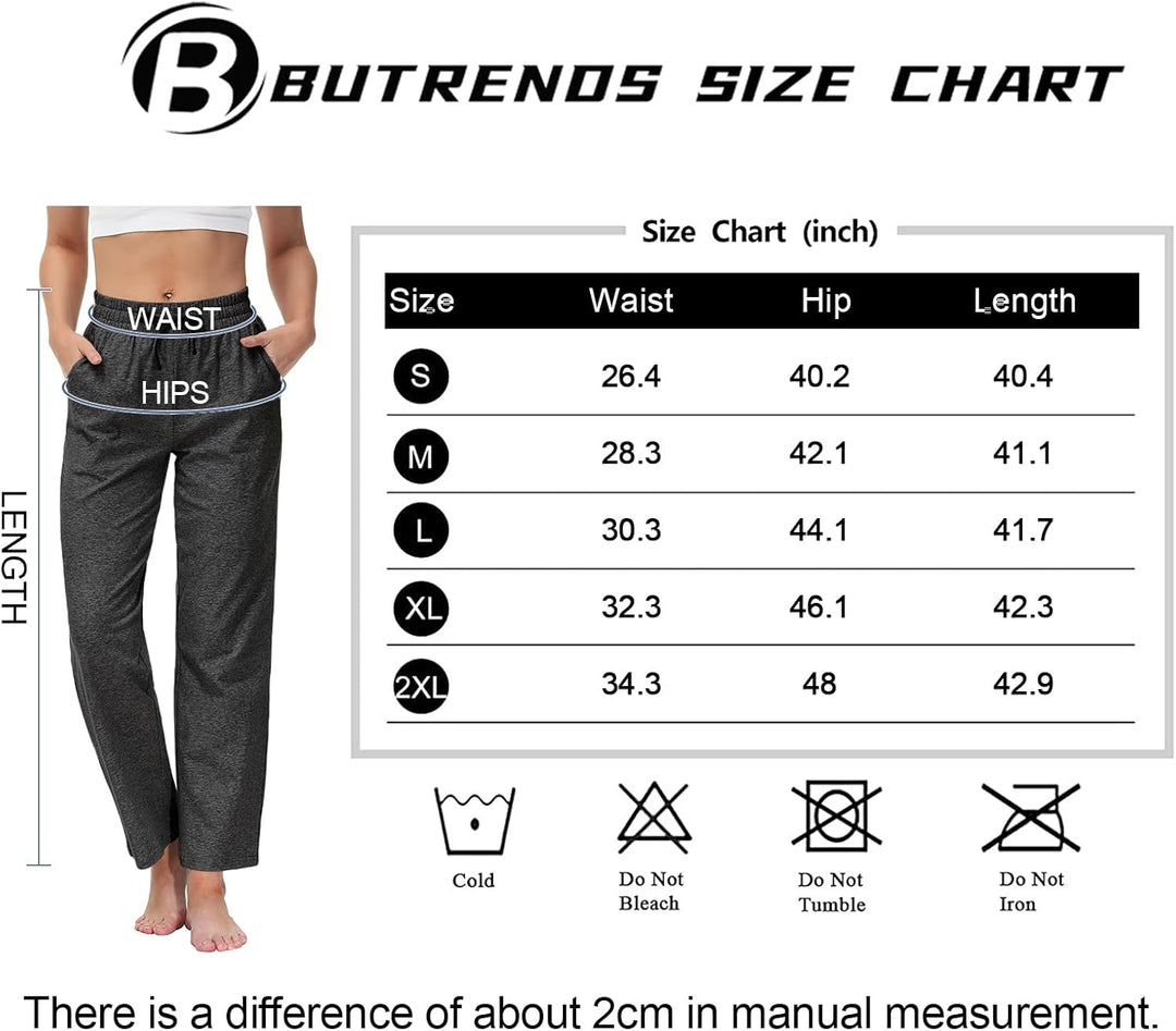 Butrends Damen Jogginghose Baumwolle mit offenem Boden Yoga Sporthose Hohe Taile Trainingshose Loung