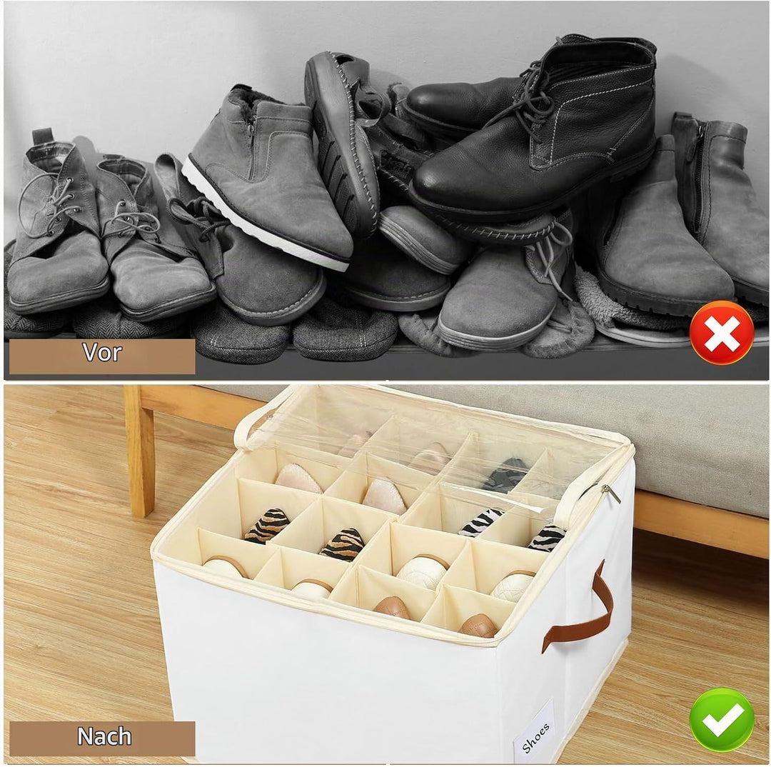 Schuhorganizer Schuhschrank - 24-Zellen Schuhboxen Stapelbar Schuhregal Platzsparend für Schrank - 2