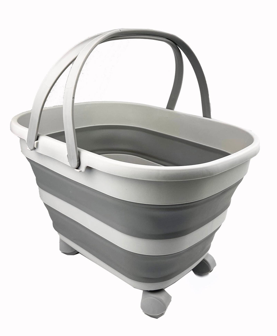 SAMMART 17L Faltbarer Korb mit Griff – Tragbarer Outdoor-Picknickkorb/Krater und 360° drehbare Räder