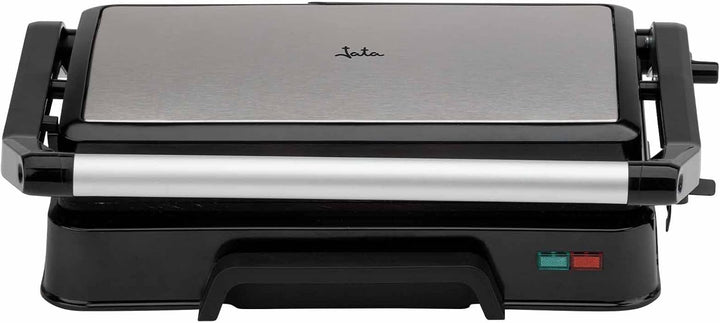 JATA JEGR1124 Elektrogrill und Grill mit geriffelten antihaftbeschichteten Platten, 23 x 14,5 cm, 10