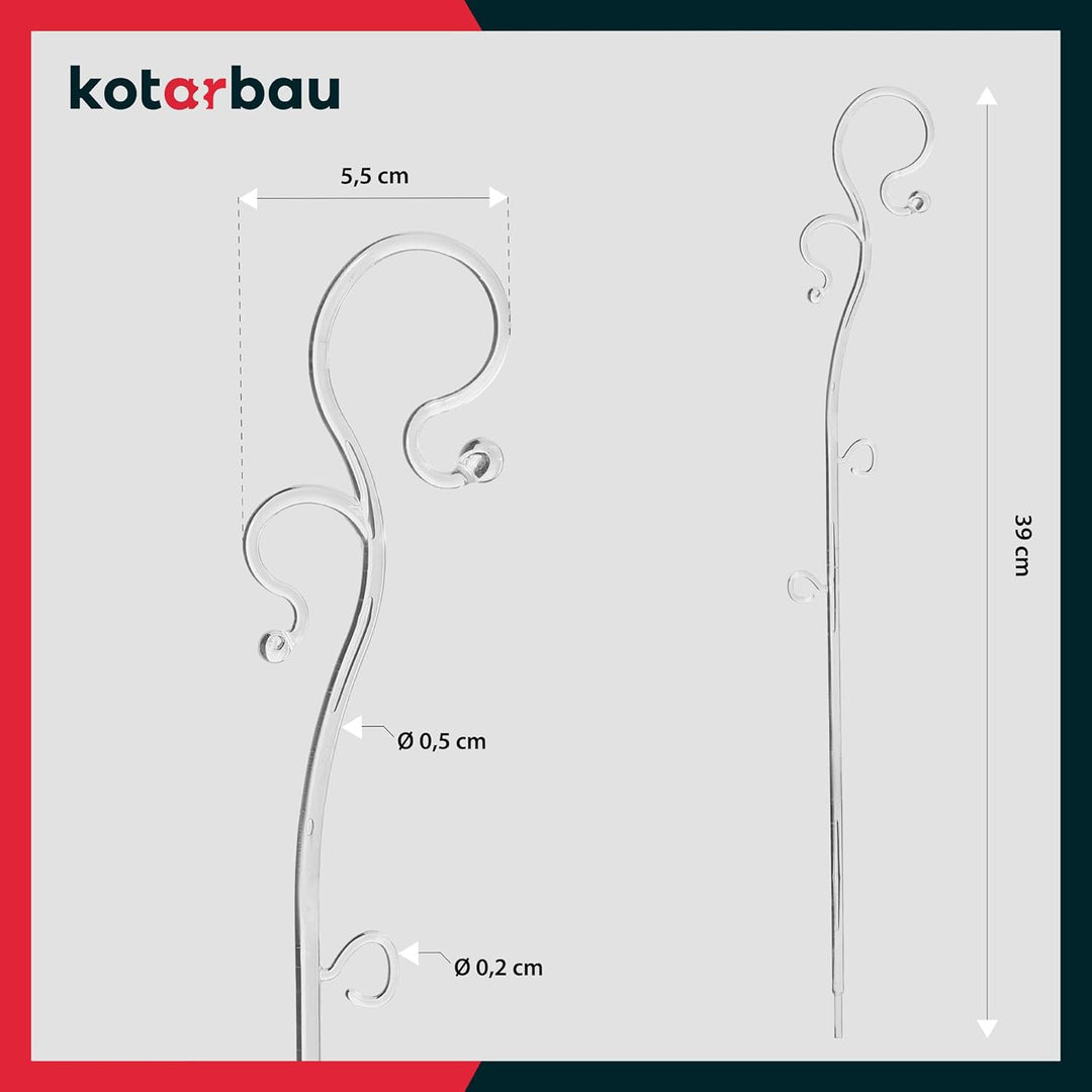 KOTARBAU® 6er Set Pflanzenstütze Transparent PVC 39 cm Blumenstütze Rankhilfe Zimmerpflanzen Blumens