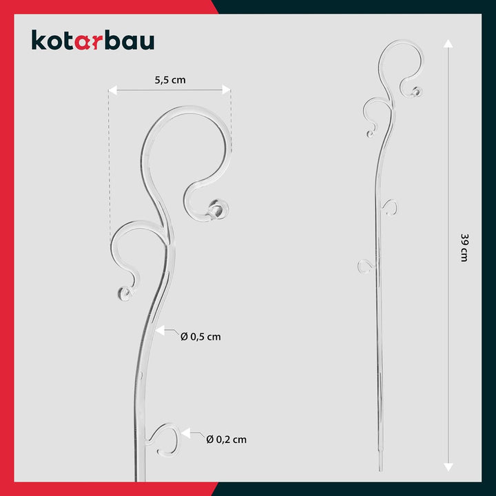 KOTARBAU® 6er Set Pflanzenstütze Transparent PVC 39 cm Blumenstütze Rankhilfe Zimmerpflanzen Blumens