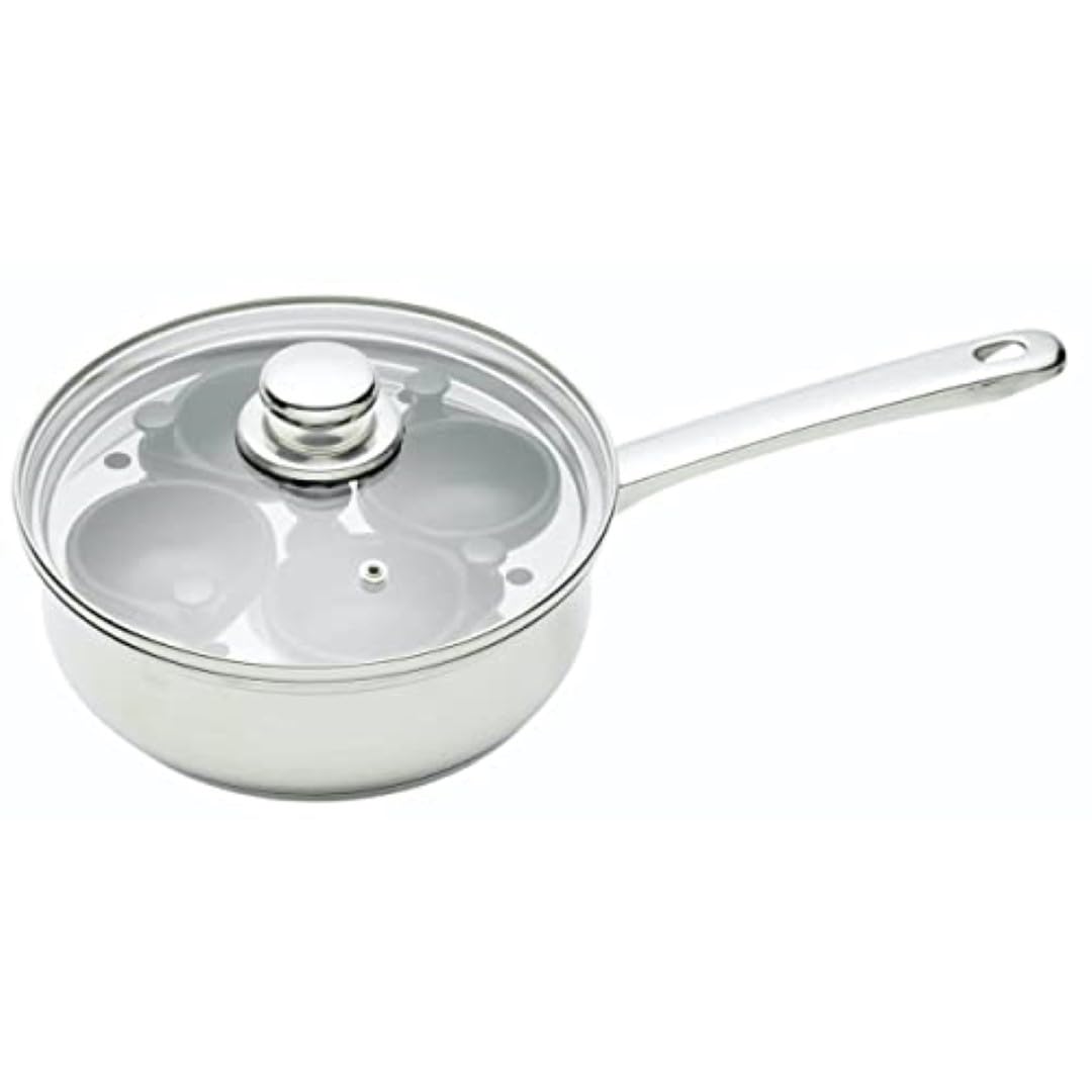 KitchenCraft Pochierpfanne, Eier Pochierer für 4 Eier, Eierkocher Kochtopf für pochierte Eier, Induk