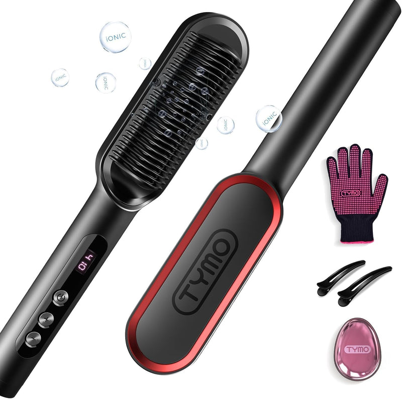 TYMO RING PLUS Ionic Hair Straightener Comb - Haarglättungsbürste und -eisen mit Nano-Titan-Beschich