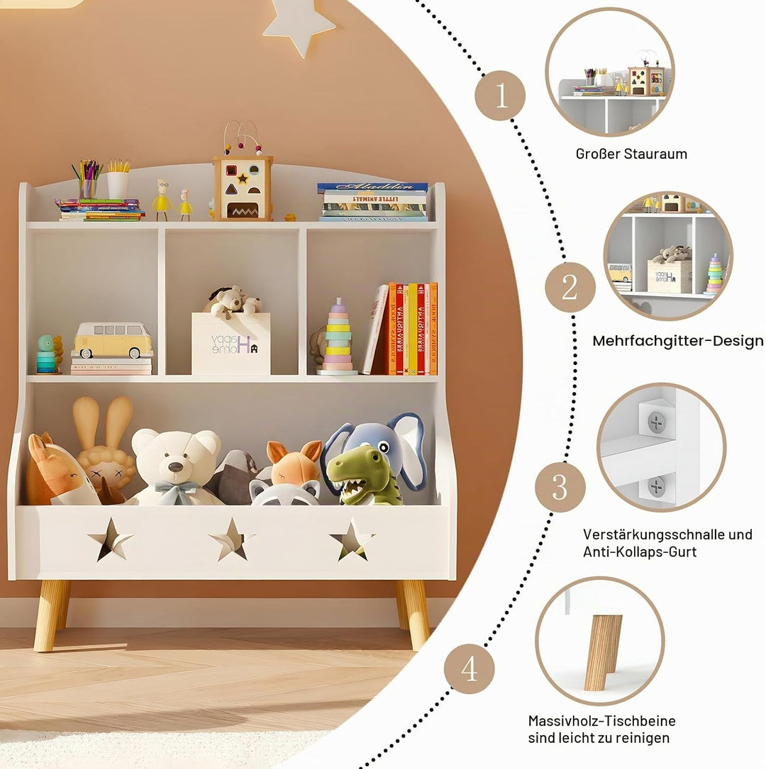 Garden 4 you Kinderregal, Bücherregal für Kinder, Kinderzimmerregal, Bücherregal Aufbewahrungsregal