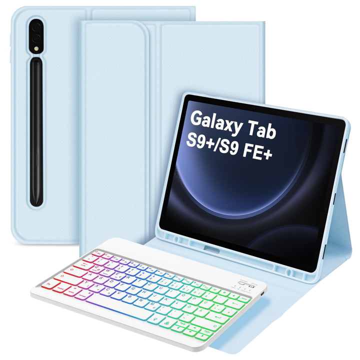 Bettdow für Samsung Galaxy Tab S10+/S10 Plus Tastatur Hülle, QWERTZ Layout Abnehmbarer Beleuchtete T