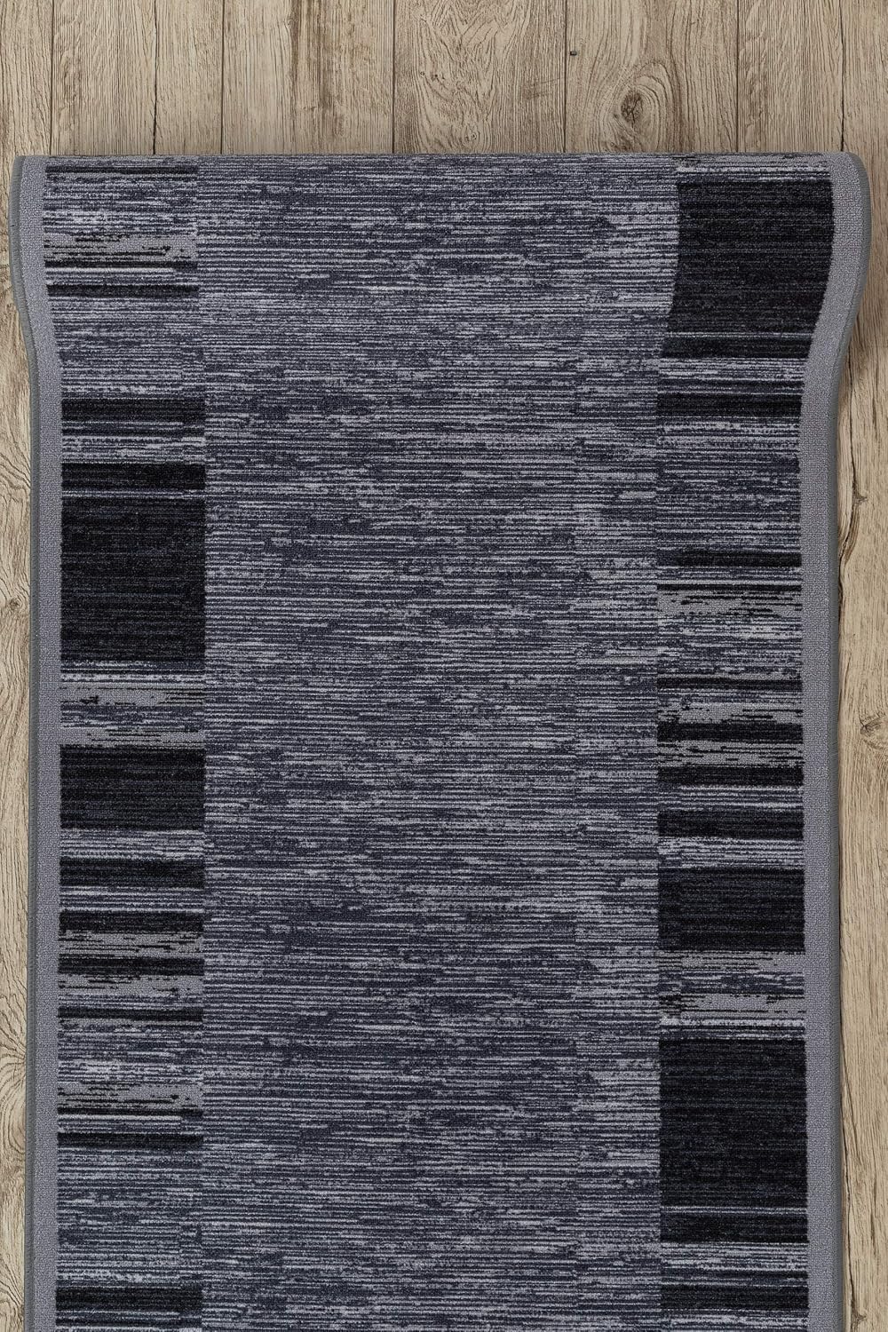 rugsx Antirutsch Teppichläufer Adagio grau - moderner Kurzflor für Küche, Flur & Wohnzimmer, Meterwa