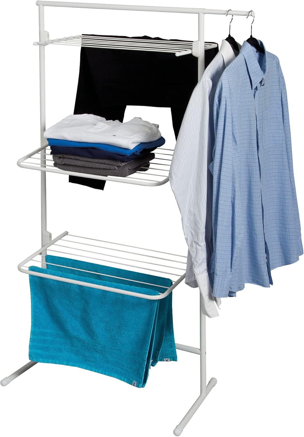 Rörets Wäscheständer - Turm Modell Triple - Flexibler Turmwäscheständer für kleinen Wohnraum - L40xB