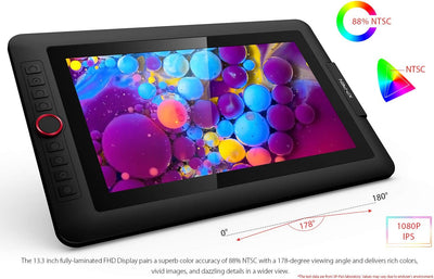XP-PEN Artist 13.3 Pro Grafiktablett, vollamitiertes Pen Display, 88% NTSC, Drawing Tablet mit Stift