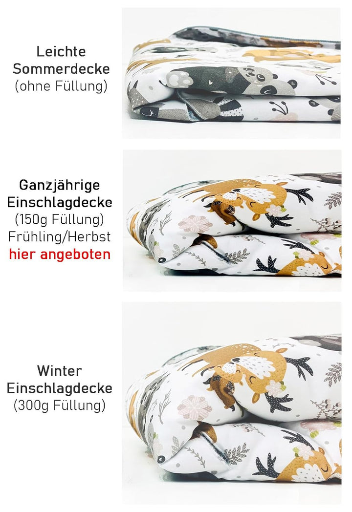 BABEES© Wattierte Velvet Winter Einschlagdecke mit Füllung für Babyschale Autositz, Universal,Baby D