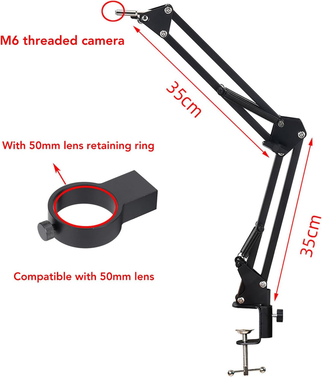 Robuster Mikroskop-Arm-Ständer mit 360 °-Drehung, Langer Arbeits Abstand, Universal-Teleskop-Faltung